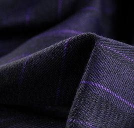 Kostýmová látka proužek černofialová