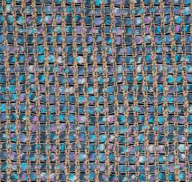 Kostýmová látka imitace ručně tkaná tyrkysová