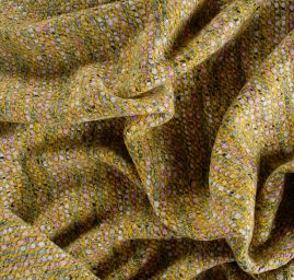 Kostýmová látka imitace ručně tkaná pastel žlutá