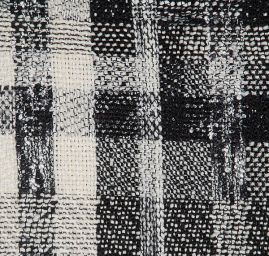 Kostýmová látka imitace ručně tkaná černobílá 