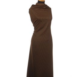 Látka na kostým vzor kostky světle/tmavě hnědá