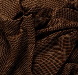 Látka na kostým vzor kostky světle/tmavě hnědá