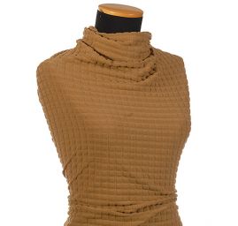 Pletenina plastický vzor kostek camel hnědá