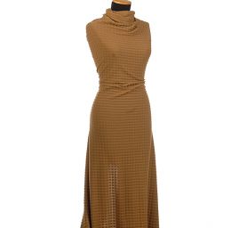 Pletenina plastický vzor kostek camel hnědá