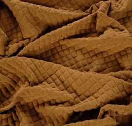 Pletenina plastický vzor kostek camel hnědá