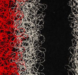 Exkluzivní látka s plastickým vzorem červenočerná