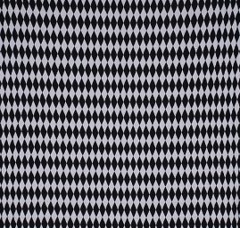 Efektní teplejší úplet s geometrickým vzorem černobílý