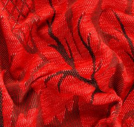 Replika historické tkaniny Rokoko červenočerná