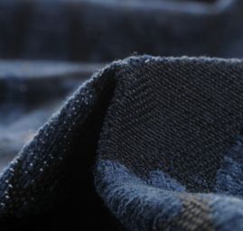 Replika historické tkaniny Rokoko temně modrá