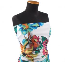 Žoržetová pletenina design MarLen tisk květy