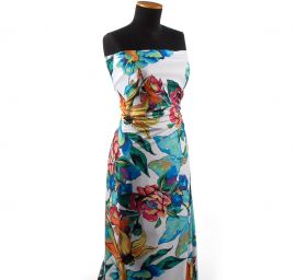 Žoržetová pletenina design MarLen tisk květy