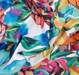 Žoržetová pletenina design MarLen tisk květy