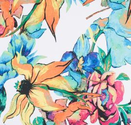 Žoržetová pletenina design MarLen tisk květy