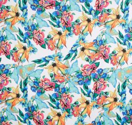 Žoržetová pletenina design MarLen tisk květy