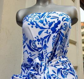 Žoržetová pletenina design MarLen  tisk folklor