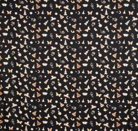 Žoržetová pletenina design MarLen tisk jednorožec černá