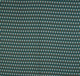 Žoržet šatový pružný tisk art deco vzor tyrkysový