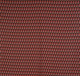 Žoržet šatový pružný tisk art deco vzor červený