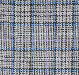 Střižní vlna látka vzor pepito/kostka modrošedá