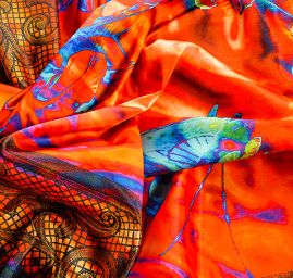 Atlas romantický motiv motýl/krajka