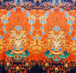 Atlas vzor draci/květy