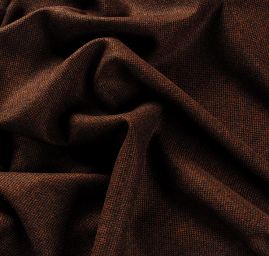 Vlněná látka tvíd kostýmová tm.hnědá černá
