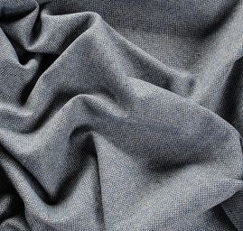 Vlněná látka tvíd kostýmová modrá/šedá