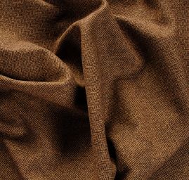 Vlněná látka kostýmová rybí kost hnědá