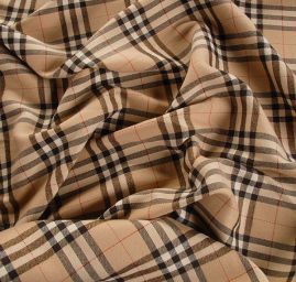 Kostýmová látka vzor kostky tartan burberry
