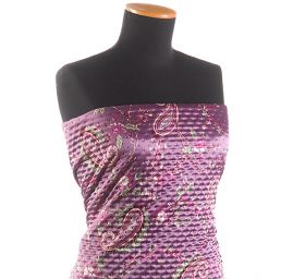 Prošev saténový vzor paisley fialový