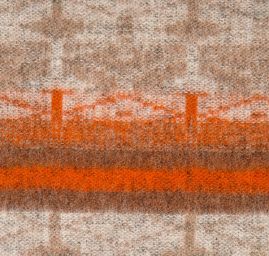 Vařená vlna etno vzor rezavá/hnědá