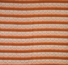 Vařená vlna etno vzor rezavá/hnědá