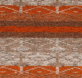 Vařená vlna etno vzor rezavá/hnědá