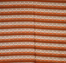 Vařená vlna etno vzor rezavá/hnědá