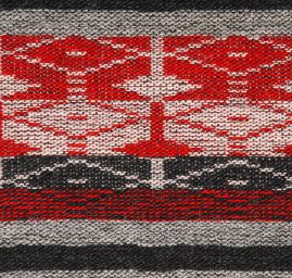 Vařená vlna etno vzor vínová/černá