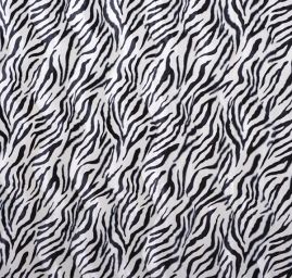 Metráž - imitace zvířecí srsti, bílý tygr smetanová/černá