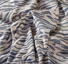 Látka samet - imitace zvířecí srsti zebra hnědá