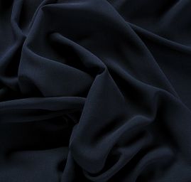 Žoržet šatový pružný tmavě modrý