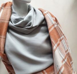 Flanel vzor káro kostka světle hnědá 