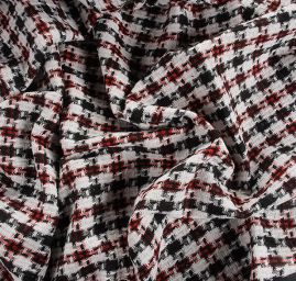 Kostýmová látka imitace ručně tkaná tmavě červená