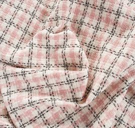 Kostýmová látka imitace ručně tkaná růžová