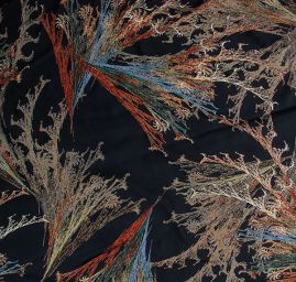 Viskozová šatová látka tisk abstraktní vzor béžová