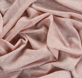 Krepdešín imitace hedvábí geometrický vzor