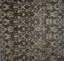 Krajka výšivka na tylu doplněna flitry černozlatá