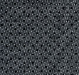 Tyl šatový sametový flock puntík šedočerný