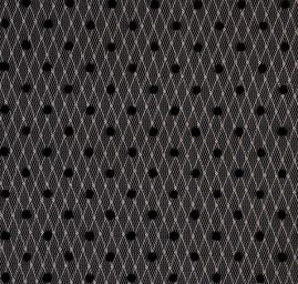 Tyl šatový sametový flock puntík růžovočerný