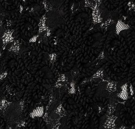 Krajka tylová doplněna výšivkou černá