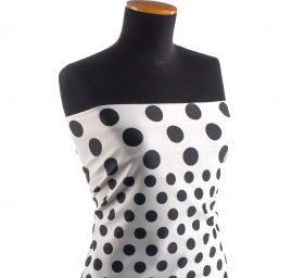 Úplet středně silný Punto tisk puntíky černobílé