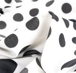 Úplet středně silný Punto tisk puntíky černobílé