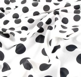 Úplet středně silný Punto tisk puntíky černobílé